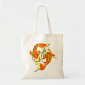 Koi Carp Fish Oranje Green op Tote Bag (Voorkant)