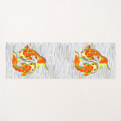 Koi Carp Fish Oranje Green over water op Yogamat (Voorkant (horizontaal))