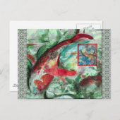 Koi Carp Fish Painting Briefkaart (Voorkant / Achterkant)