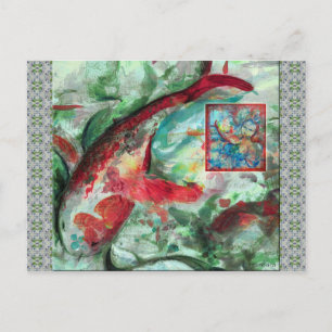 Koi Carp Fish Painting Briefkaart