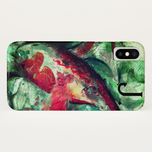 Koi Carp Fish Painting en een letter Case-Mate iPhone Case (Achterkant (horizontaal))