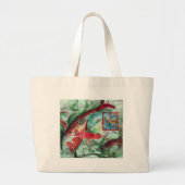 Koi Carp Fish Painting Grote Tote Bag (Voorkant)