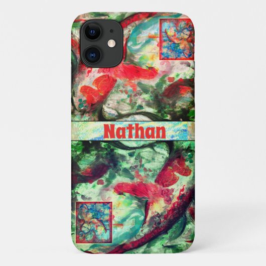 Koi Carp Fish Painting iPhone Case (Achterkant)