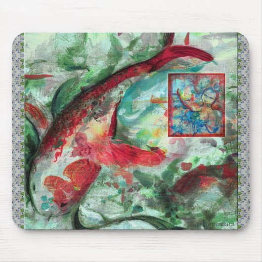 Koi Carp Fish Painting Muismat (Voorkant)