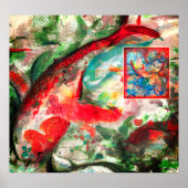 Koi Carp Fish Painting Poster (Voorkant)