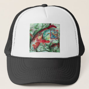 Koi Carp Fish Painting Trucker Pet