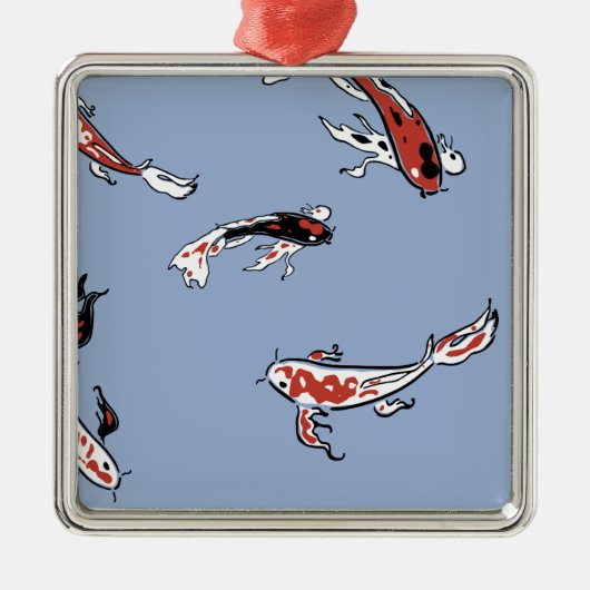 Koi Carp Fish Pattern Kerstannament Metalen Ornament (Voorkant)