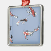 Koi Carp Fish Pattern Kerstannament Metalen Ornament (Links)