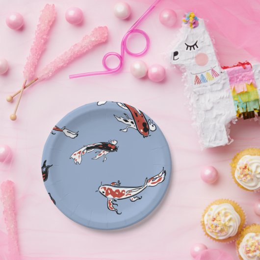 Koi Carp Fish Pattern Papieren Bordje (Feest)