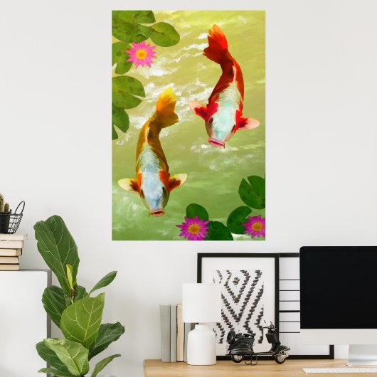 Koi Carp Fish Poster (Thuiskantoor)