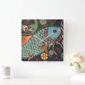 Koi Carp Fish Scale Ceramic Pattern Vierkante Klok (Huis)