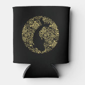 Koi Carp Fish Stylish Black Gold Blikjeskoeler (Voorkant)