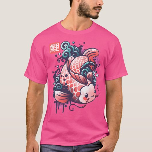 Koi Carp Fish Waterverf T-shirt (Voorkant)