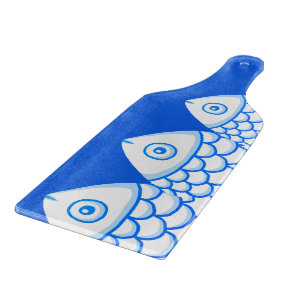 Koi Carp Fishes Blue Abstracte snijplank