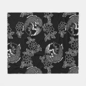 Koi(Carp), Japans Tattoo Design Fleece Deken (Voorkant (Horizontaal))