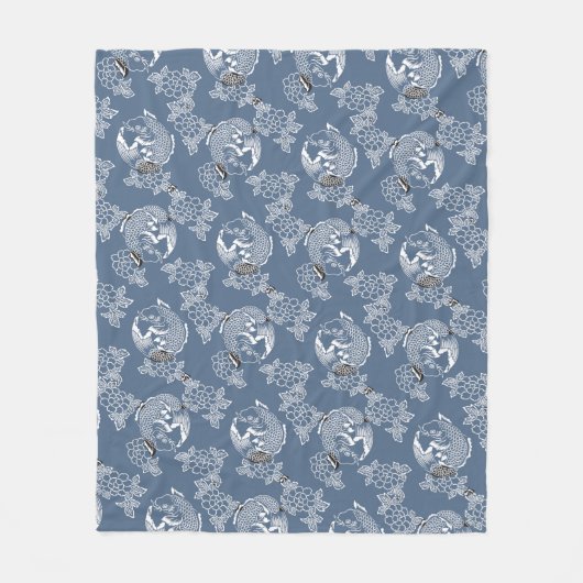Koi(Carp), Japans Tattoo Design Fleece Deken (Voorkant)