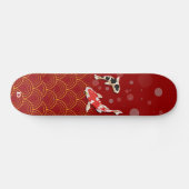 Koi Carp op een rode achtergrond Persoonlijk Skateboard (Horizontaal)