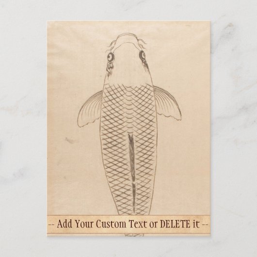  koi carp schilder oude papieren rolkunst briefkaart (Voorkant)