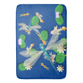 Koi Carp, Water Lily en Blue Dragonflies Badmat (Voorkant Verticaal)