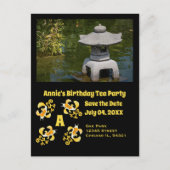 Koi Cartoon Verjaardags Tea Party Foto Uitnodiging Briefkaart (Voorkant)