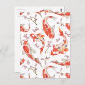 Koi Cherry Blossom Pattern Briefkaart (Voorkant / Achterkant)