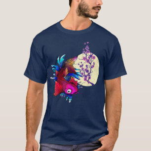Koi Cherry Blossom Sakura Moon Cherry Blossom Asia T-shirt