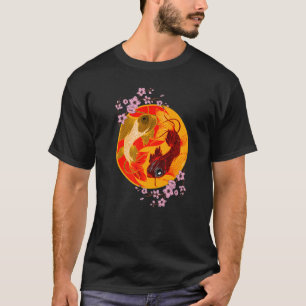 Koi Cherry Blossom Yin Yang Japans Koi Carp Nish T-shirt