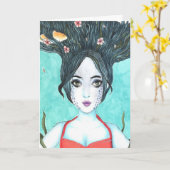 Koi Copic Art Kaart (Gele Bloem)