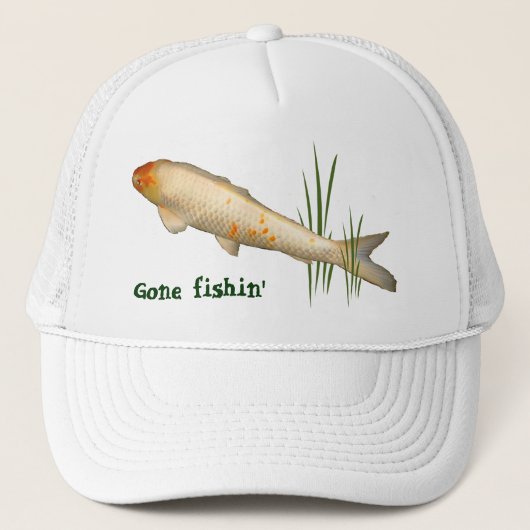Koi Design - Gone Fishin" Trucker Pet (Voorkant)