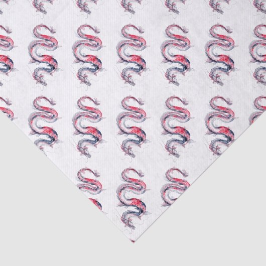 Koi Dragon Tissuepapier (Detail)