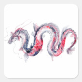 Koi Dragon Vierkante Sticker (Voorkant)