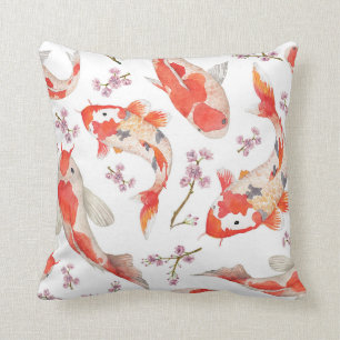 Koi en Cherry Blossom Pattern Kussen