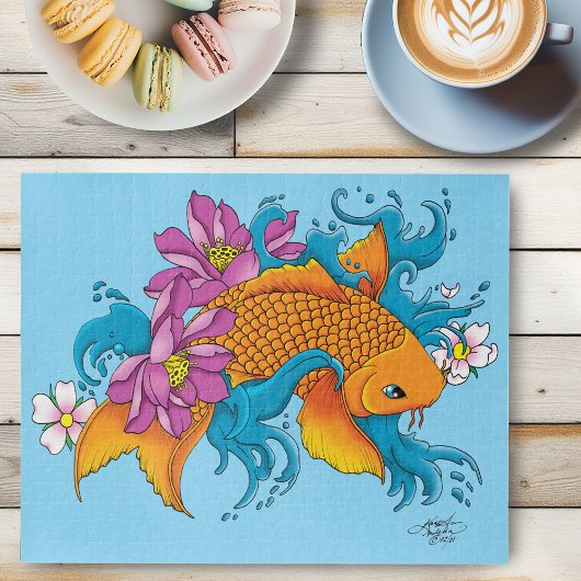 Koi en Flowers Legpuzzel