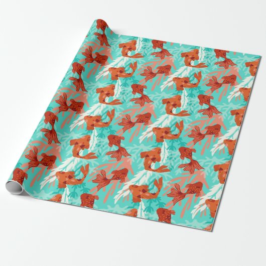 Koi- en Goldfish rappelpapier Cadeaupapier (Uitgerold)