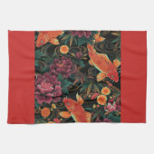 Koi en Peonies Kitchen Theedoek (Horizontaal)