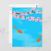 Koi en Sakura-Briefkaart Briefkaart (Voorkant / Achterkant)