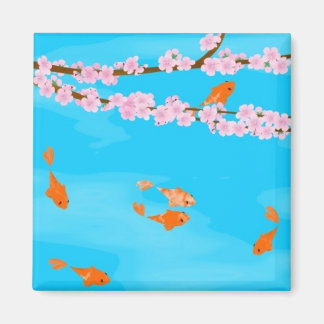 Koi en Sakura Magnet