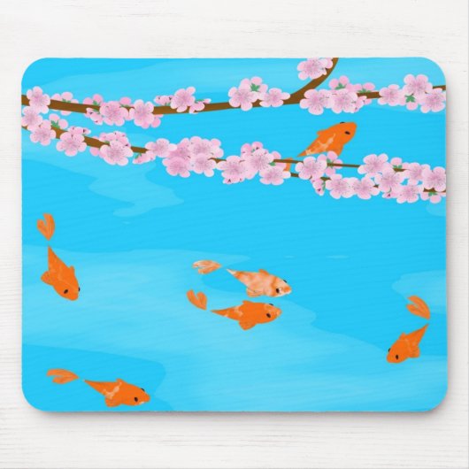 Koi en Sakura Mousepad Muismat (Voorkant)