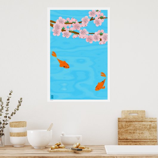 Koi en Sakura Poster (Keuken)