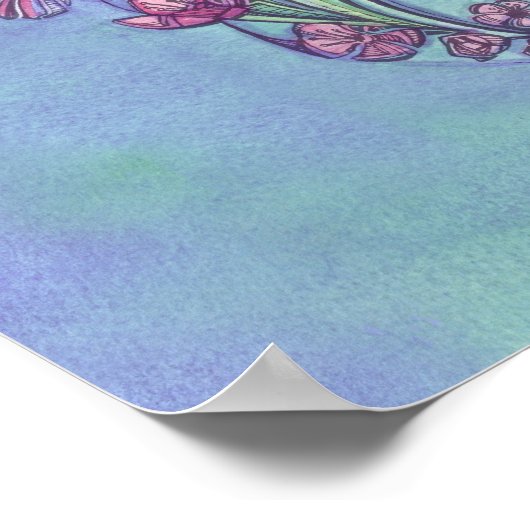 Koi en Sakura van Adam Dennis Poster (Hoek)