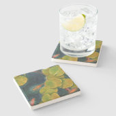 Koi en Waterlily Limestone Onderzetter (Zijkant)