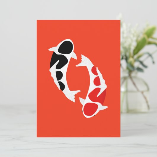 Koi Feestdagenkaart (Staand voorkant)