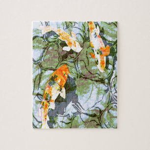 Koi Fish 8 x 10 inch Puzzle met tin Legpuzzel