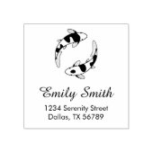 Koi Fish-adres Rubberstempel (Afrduk)