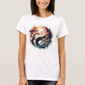 Koi Fish and Cherry Blossom Yin Yang T-shirt (Voorkant)