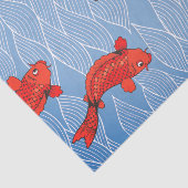KOI FISH AND JAPANESE WAVE PATTERN TISSUE PAPIER (Detail)