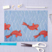 KOI FISH AND JAPANESE WAVE PATTERN TISSUE PAPIER (Craft)