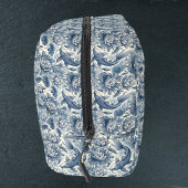 Koi Fish and Water Lily Blue Chinoiserie Monogram Toilettasje