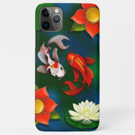 Koi fish and White Lotus Lily Pad Pond Case-Mate iPhone Case