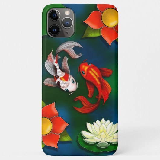 Koi fish and White Lotus Lily Pad Pond Case-Mate iPhone Case (Achterkant)